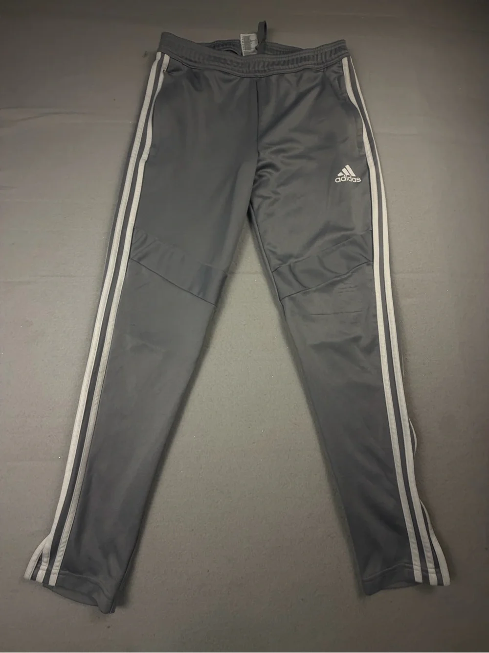 adidas Black Joggers with White Three-Stripe Detail M